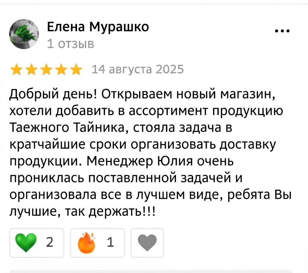 Скриншот отзыва 2ГИС от Елены Мурашко